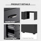 L-Shaped Corner Straight Writing Desk with Storage Shelf, Drawer, Home Office PC Table Computer Workstation, Black
