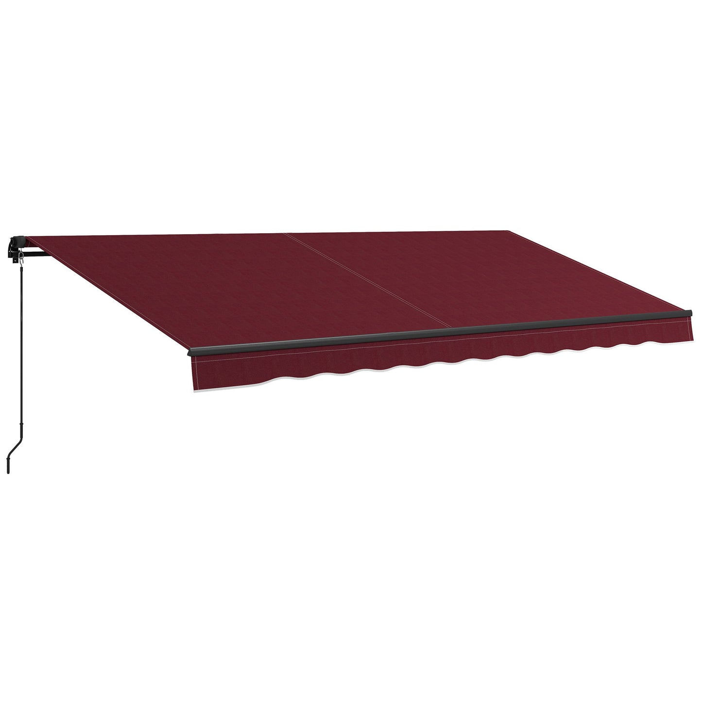 15 x 10 ft Retractable Awning with 280gsm UV-Resistant Fabric, Heavy-Duty Frame Sun Shade Shelter for Deck, Balcony, Yard and Outdoor Living Space, Wine Red