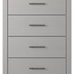 Cottonburg - Light Gray / White - Four Drawer Chest