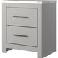 Cottonburg - Light Gray / White - Two Drawer Night Stand