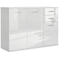 High Gloss Sideboard with 2 Drawers and 3 Doors - White