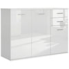 High Gloss Sideboard with 2 Drawers and 3 Doors - White