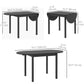 Solid Wood Kitchen Table, Drop Leaf Tables for Small Spaces, Folding Dining Table, Black