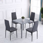 Modern Dining Chairs Set of 4, Upholstered Linen Fabric Kitchen Chairs with Channel Tufting and Metal Legs for Living Room, Dining Room, Bedroom, Grey