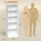 5-Tier Bookcase, Storage Bookshelf with Adjustable Shelves, Display Shelves for Living Room, Home Office, White