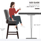 2 Pieces Swivel Bar Stools, Counter Height Stools Set of 2 with Wood Legs and Footrests for Dining Room, Dark Grey