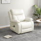 Leather Swivel Massage Recliner with Remote - Cream White