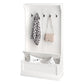 3-in-1 Hall Tree with Shoe Storage Bench - White