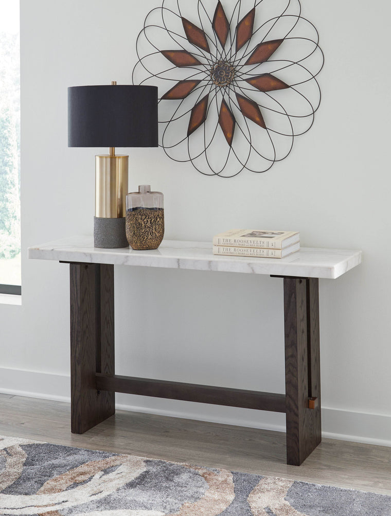 Burkhaus - White / Dark Brown - Sofa Table - Forward Furniture