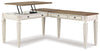 Realyn - L Shaped Desk With Lift Top - White / Brown