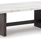 Burkhaus - White / Dark Brown - Rectangular Cocktail Table