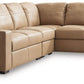 Bandon - Toffee - 3-Piece Sectional With Laf Loveseat - Leather Match - Forward Furniture