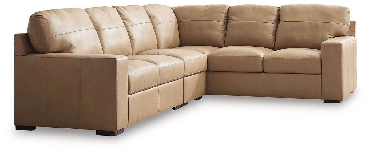 Bandon - 3-Piece Sectional With Laf Loveseat - Leather Match - Toffee