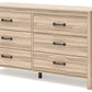 Battelle - Tan - Six Drawer Dresser