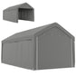 Carport, 10 x 20 ft Portable Garage with 2 Roll-Up Doors and Removable Sidewalls for Car, Truck, Boat, Light Grey