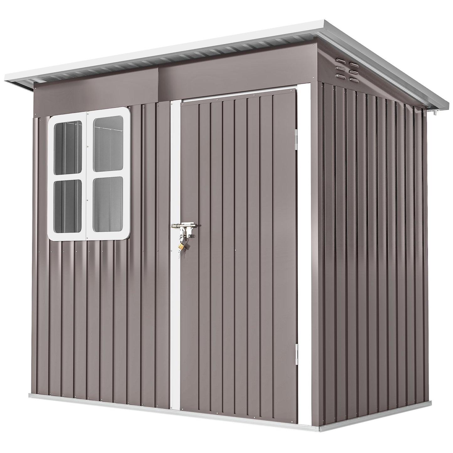 7' x 4' Galvanized Steel Garden Shed with Window