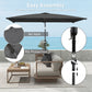 6.6x9.6ft Rectangle Aluminum Tilt Patio Umbrella, Garden Market Parasol, Outdoor Sunshade Canopy with Crank, Dark Grey