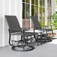 Set of 2 Rattan Patio Glider, Wicker Outdoor Glider Swivel Chair with Steel Frame, High Back for Backyard Porch, Grey