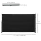 118" x 71" Outdoor Folding Privacy Screen Retractable Side Awning Patio with Resistance to UV Rays and Wind Black