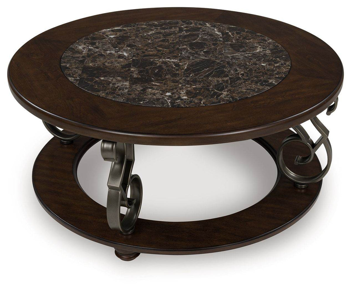 Frallyn - Dark Brown - Round Cocktail Table - Forward Furniture