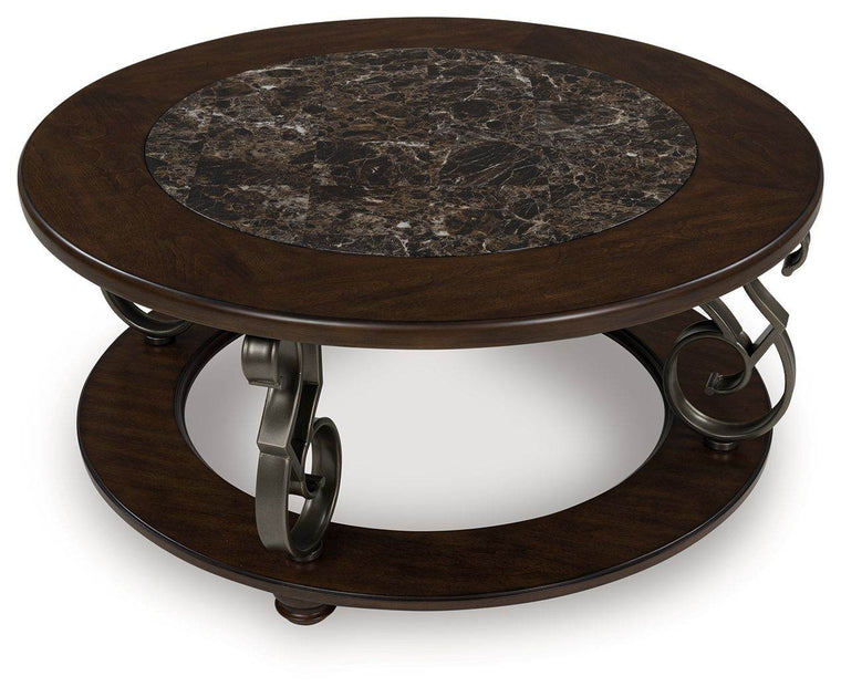 Frallyn - Dark Brown - Round Cocktail Table - Forward Furniture