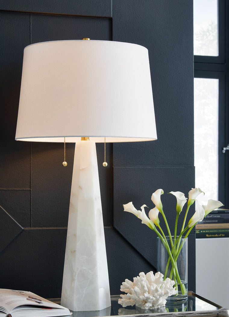 Laurellen - White - Alabaster Table Lamp - Forward Furniture