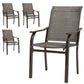 Patio Chairs Set of 4 with Armrest and High Backrest, for Backyard, Balcony, Porch, Poolside, Deck, Garden, Brown