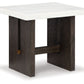 Burkhaus - White / Dark Brown - Rectangular End Table