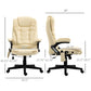 Heated Massage Office Chair with High Back - Beige