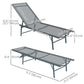 Folding Outdoor Lounge Chair, Reclining Chaise Lounge Tanning Chair w/ Adjustable Back, Mesh Seat, Light Grey
