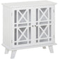 Storage Cabinet with Fretwork Doors and Shelf, Modern Freestanding Sideboard, Buffet, White