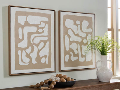 Waldett - Beige / White - Wall Art Set (Set of 2) - Forward Furniture