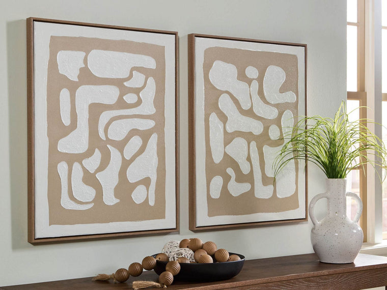 Waldett - Beige / White - Wall Art Set (Set of 2) - Forward Furniture