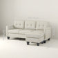 L-Shaped Sectional Sofa with Ottoman - Beige