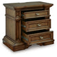 Frantanna - Three Drawer Night Stand - Brown