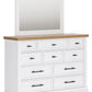 Ashbryn - White / Natural - Dresser And Mirror