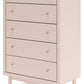 Wistenpine - Blush - Five Drawer Chest