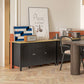 Sideboard Buffet with Doors and Shelves - Black and Natural
