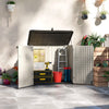 185 Gallon Outdoor Storage Cabinet with Openable Top and Lockable Doors for Lawnmower, Trash Can, Patio Accessories