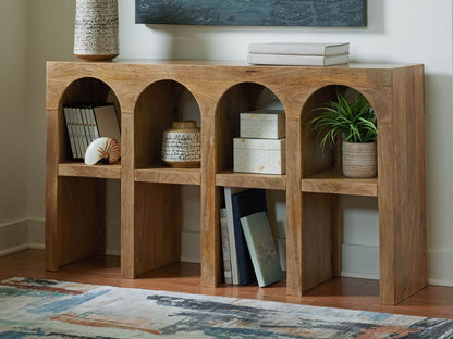 Luzmanacy - Natural Brown - Console Sofa Table - Forward Furniture