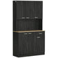 71" Kitchen Buffet with Hutch - Black
