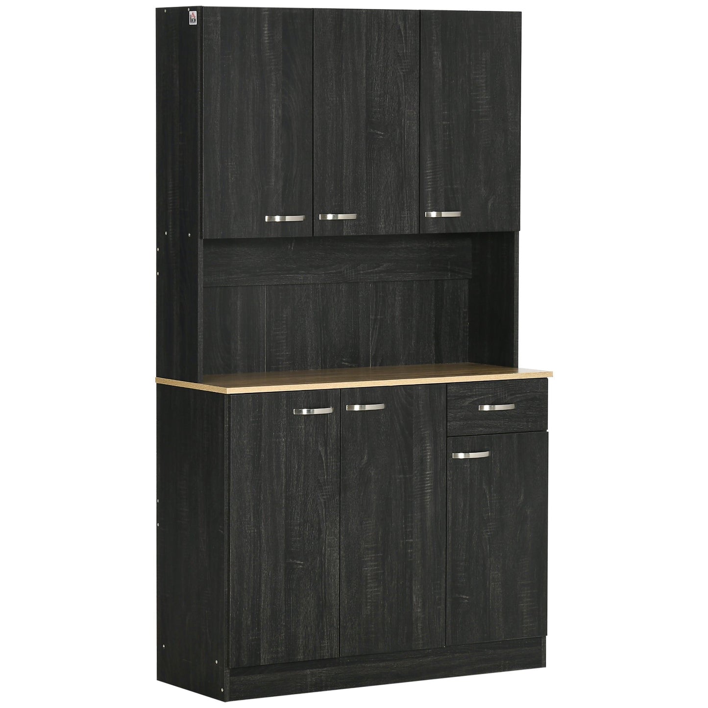 71" Kitchen Buffet with Hutch - Black