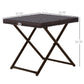 Patio Wicker Coffee Table, Outdoor PE Rattan Garden Folding Side Table, 15.75"x15.75"x15.75", Brown