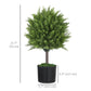 Set of 2 Decorative Artificial Plants, Cedar Topiary Trees in Pots, Fake Plants for Home Indoor outdoor Decor, Green