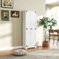 67" Farmhouse Pantry Cabinet with 2 Doors, Tall Storage Cabinet with Adjustable Shelves, Distressed White
