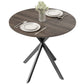 31.5" Industrial Round Dining Table - Distressed Dark Brown