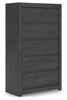 Fraluna - Five Drawer Chest - Charcoal
