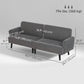 3-Seater Corduroy Loveseat with Rubberwood Legs - Grey