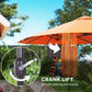 15' Orange Twin Canopy Steel Table Umbrella