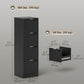 4-Drawer Lockable Filing Cabinet - Black